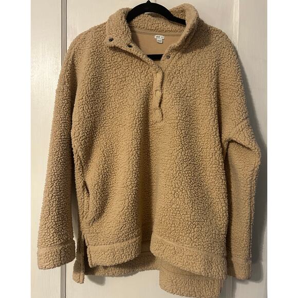 Aerie women’s oversized quarter snap Sherpa sweater fleece size XS - Picture 2 of 4